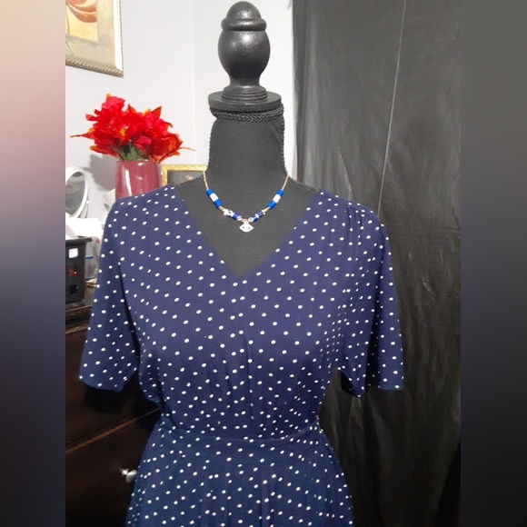 Ella Simone Polka Dot Ladies Dress - Picture 2 of 10